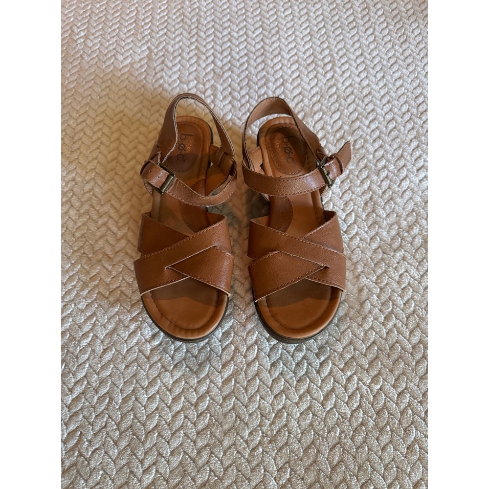 b.o.c. Born Concept Women Tan Brown Strappy Wedge Sandals Z30041 Size 6M